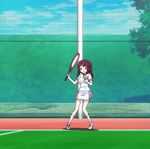  1girl animated animated_gif brown_hair ebina_nana eyes_closed himouto!_umaru-chan racket tennis tennis_court 