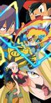  blue_eyes blue_hair electivire hainchu hikari_(pokemon) infernape nintendo pokemon satoshi_(pokemon) shinji_(pokemon) shirona_(pokemon) takeshi_(pokemon) 