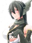  bad_id bad_pixiv_id bare_shoulders black_hair blush commentary_request elbow_gloves gloves hairband headgear highres ikeshita_moyuko jewelry kantai_collection long_hair nagato_(kantai_collection) red_eyes ring smile wedding_band 