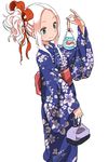  fish fudatsuki_kyouko fudatsuki_no_kyouko-chan hair_ribbon japanese_clothes kimono koi long_hair ponytail ribbon solo white_hair yamamoto_souichirou yukata 