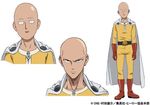  1boy bald belt boots cape concept_art gloves looking_at_viewer male_focus neck official_art one-punch_man onepunch_man open_mouth saitama_(one-punch_man) saitama_(onepunch_man) serious simple_background superhero white_background zipper 