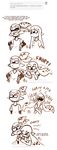  2girls 4koma blush closed_eyes comic covering_mouth domino_mask english fangs green_eyes hand_over_own_mouth hat head_on_shoulder high_ponytail highres inkling laughing leaning_on_person mask monochrome multiple_girls open_mouth pointy_ears ponytail sepia shrug sidelocks signature splatoon_(series) splatoon_1 split_ponytail tamarinfrog teardrop tentacle_hair watermark web_address 