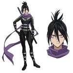  1boy black_hair concept_art ninja official_art one-punch_man onepunch_man onsoku_no_sonic scarf serious simple_background 
