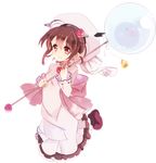  brown_hair long_sleeves pita_ten shia_(pita_ten) simple_background solo sunameri_oishii white_background 