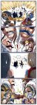  blue_skin braum_(league_of_legends) comic draven facial_hair gloves gooster handshake highres horn league_of_legends long_hair minion_(league_of_legends) multiple_boys multiple_girls mustache navel pointy_ears ponytail poro_(league_of_legends) sivir soraka staff tattoo translation_request very_long_hair weapon white_hair yellow_eyes 