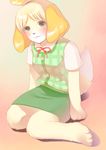  animal_crossing blonde_hair fur green_eyes hair isabelle_(animal_crossing) kemono kiichi nintendo video_games yellow_fur 