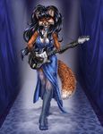  canine clothing dress female fox guitar legwear mammal music musical_instrument sabretoothed_ermine solo stockings 
