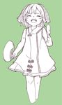  ameyu_(rapon) animal_ears bad_id bad_twitter_id dog_ears fan food grey_background heat kasodani_kyouko melting popsicle shirt simple_background skirt sleeveless solo sweat touhou 