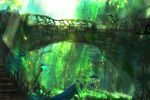  fantasy fish green highres light_rays no_humans original scenery stairs underwater yanagifor 