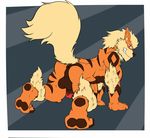  all_fours anus arcanine backsack balls canine colour fluffy_tail fur hi_res kisahhk8 male mammal muscles nintendo paws penis pok&eacute;mon presenting red_eyes simple_background smirk solo stripes teeth video_games 