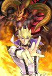  commentary_request duel_monster jack_atlas kirishima_(domipika) red_daemons_dragon_scarlight yuu-gi-ou yuu-gi-ou_5d's yuu-gi-ou_arc-v 