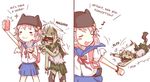  2koma cellphone comic commentary english friedbun gakkou_gurashi! hair_ornament hairclip phone pink_hair school_uniform self_shot short_hair smartphone spoilers takeya_yuki x_hair_ornament zombie 