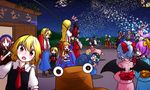  6+girls alice_margatroid alternate_costume alternate_hairstyle animal_ears bat_wings blonde_hair blue_hair brown_hair bunny_ears cirno daiyousei festival flandre_scarlet fujiwara_no_mokou futatsuiwa_mamizou gap hairband hakurei_reimu horn horns hoshiguma_yuugi houjuu_nue ibuki_suika inaba_tewi japanese_clothes kameyan kamishirasawa_keine kawashiro_nitori kimono komeiji_koishi komeiji_satori long_hair maribel_hearn medicine_melancholy minigirl moriya_suwako multiple_girls mystia_lorelei okamisty pink_hair purple_hair pyonta red_eyes reisen_udongein_inaba remilia_scarlet rumia shirt short_hair sky star_(sky) starry_sky sukuna_shinmyoumaru tasuki third_eye touhou usami_renko usami_sumireko vest wings yakumo_ran yakumo_yukari yukata 