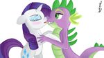  friendship_is_magic jbond kissing my_little_pony rarity_(mlp) spike_(mlp) 