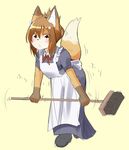  brown_hair canine female fox hair kemono maid maid_uniform mammal red_eyes short_hair ぺるり 