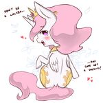  &lt;3 2015 blush cold-blooded-twilight crown cutie_mark english_text equine female feral friendship_is_magic hair horn looking_at_viewer looking_back mammal my_little_pony open_mouth pink_hair princess_celestia_(mlp) simple_background solo suggestive text white_background winged_unicorn wings young 
