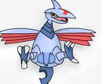  2015 avian balls feral le leskarmory looking_at_viewer male nintendo open_mouth penis pok&eacute;mon skarmory spread_legs spreading tongue uncut video_games wings 