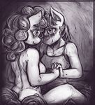  2015 anthro anthrofied bantha blush breasts clothed clothing crying duo earth_pony equine eye_contact female friendship_is_magic hair hand_holding hi_res horn horse long_hair mammal monochrome my_little_pony nude pinkie_pie_(mlp) pony smile tears twilight_sparkle_(mlp) unicorn 