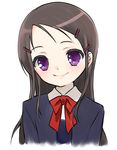  absurdres black_hair chanko_(mikky3392000) charlotte_(anime) highres long_hair otosaka_ayumi purple_eyes school_uniform smile 