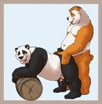  anal anal_penetration bear belly chubby cum duo fur kronebear male male/male mammal nude open_mouth overweight panda penetration penis sex simple_background tongue tongue_out video_games warcraft world_of_warcraft 