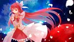  aino_megumi bow cure_lovely earrings forever_lovely full_moon hair_bow happinesscharge_precure! hiragi_rin jewelry long_hair magical_girl moon precure red_eyes red_hair skirt smile solo very_long_hair 