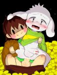  anal anal_penetration anthro asriel_dreemurr blush caprine censored chara_(undertale) child cub dagasi human male male/male mammal penetration penis undertale video_games young 