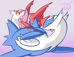  abstract_background cum cum_in_mouth cum_inside fellatio female gradient_background half-closed_eyes hi_res latias latios legendary_pok&eacute;mon licking male male/female nintendo open_mouth oral orgasm pcred566 penis pok&eacute;mon sex simple_background tapering_penis tongue tongue_out vein video_games 
