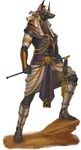  anubis canine clothing deity dungeons_&amp;_dragons egyptian footwear jackal loincloth male mammal official_art pathfinder sandals staff 