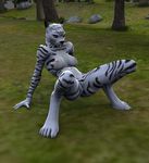  angry_cat anthro ariadna breasts cat feline female fur mammal nipples nude pussy smile solo spread_legs spreading tiger tongue white_tiger 