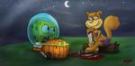  2010 404bot anthro blue_eyes female grin knife ladle male mammal moon night pumpkin rodent sandy_cheeks sponge spongebob_squarepants spongebob_squarepants_(character) squirrel 