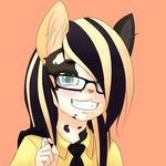  ambiguous_gender calico_cat cat clothing eyewear feline glasses hoodie_(artist) jacket mammal necktie shirt simple_background solo 