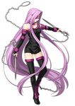  absurdly_long_hair absurdres breasts cleavage fate/stay_night fate_(series) full_body highres higurashi_ryuuji holding holding_weapon long_hair medium_breasts nameless_dagger official_art purple_hair rider solo transparent_background very_long_hair weapon 