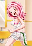  bathroom bbmbbf digihentai digimon erect_nipples hose human mammal mimi_tachikawa nipples palcomix side_boobs wet 