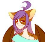  anthro bat brown_fur bustshot cat character fan_character feline female freeze-pop88 fur hair hybrid invalid_tag mammal purple_hair red_eyes stripes white_fur wings 