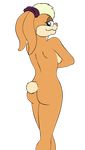  alpha_channel anthro back blonde_hair breasts butt female fur hair lagomorph lola_bunny looking_at_viewer looking_back looney_tunes mammal nude rabbit side_boob simple_background smile transparent_background unknown_artist warner_brothers 
