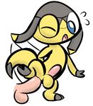  anal anal_penetration balls blue_eyes duo female helioptile male male/female mark_m nintendo one_eye_closed open_mouth penetration penis pok&eacute;mon sex simple_background size_difference tongue video_games white_background 