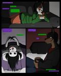  bed bedroom black_hair canine cat clothing comic dog feline female fox fur game_controller hair male mammal open_mouth smile text ziggie13 