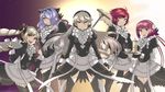 artist_request blonde_hair breasts camilla_(fire_emblem_if) elise_(fire_emblem_if) fire_emblem fire_emblem_if gradient gradient_background grimjin maid multiple_girls my_unit_(fire_emblem_if) nintendo red_eyes red_hair smile twintails white_hair 
