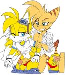  akatsukishiranui-fox anthro canine clothing fox girly lombax male male/male mammal miles_prower ratchet_and_clank rear_view sonic_(series) video_games 