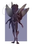  abdomen antennae anthro arthropod black_sclera breasts cricket digitigrade drpepsi female hair hi_res insect jet&eacute; looking_at_viewer multi_limb multiple_arms purple_eyes smile solo wide_hips wings 
