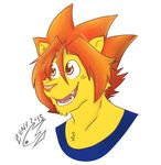  amber_eyes anthro feline lion male mammal morenatsu open_mouth simple_background smile solo soutarou_(morenatsu) 