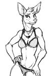  anthro bojack_horseman bra breasts cervine charlotte_moore clothed clothing deer female guoh hand_on_hip looking_at_viewer mammal panties simple_background solo underwear undressing 