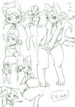  1girl animal_ears artist_request bandanna barefoot character_request copyright_request cute feet female furry monochrome neko_wife nekowife paws sketch solo source_request tail toes white_background 