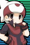  bracelet hat headband jewelry kabuyou looking_at_viewer male_focus pokemon pokemon_special ruby_(pokemon) shaded_face short_sleeves solo 