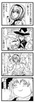  4koma alice_margatroid billy_herrington blush comic greyscale highres hikikomori kirisame_marisa monochrome multiple_girls muscle real_life shinkon_santaku torn_clothes touhou translated vancho what yukkuri_shiteitte_ne 