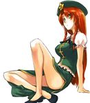  akr_et bad_id bad_pixiv_id braid china_dress chinese_clothes dress green_eyes hat hong_meiling long_hair red_hair solo touhou twin_braids 