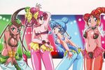  4girls bishoujo_senshi_sailor_moon bishoujo_senshi_sailor_moon_supers blue_eyes blue_hair cerecere cerecere_(sailor_moon) flower green_eyes green_hair junjun junjun_(sailor_moon) multiple_girls pallapalla pallapalla_(sailor_moon) pink_hair rainbow red_eyes red_hair redhead rose roses vesves vesves_(sailor_moon) 