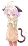  :&gt; animal_ears bad_id bad_pixiv_id cat_ears hands mao_(mizuki_kotora) mizuki_kotora original pantyhose purple_hair short_hair shy solo tail yellow_eyes 