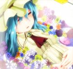  bad_id bad_pixiv_id bloom blue_hair closed_eyes coffin flower hat remilia_scarlet short_hair solo sorrau touhou 