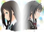  black_hair blue_eyes brown_hair crossover green_eyes highres idolmaster idolmaster_cinderella_girls long_hair look-alike multiple_girls necktie school_uniform shibuya_rin taka-chan yahari_ore_no_seishun_lovecome_wa_machigatteiru. yukinoshita_yukino 